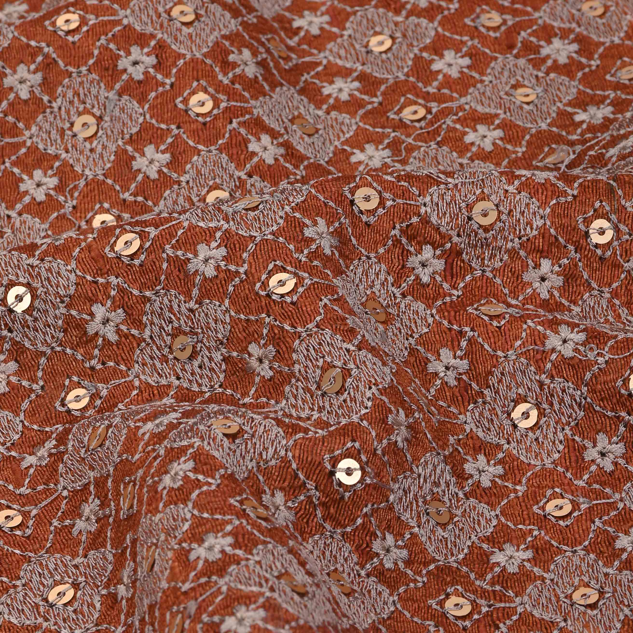 Dark Pastel Red Dupion Embroidery Fabric