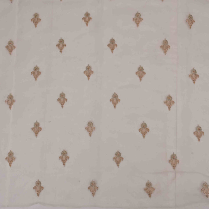 Albescent White Organza Embroidered Fabric