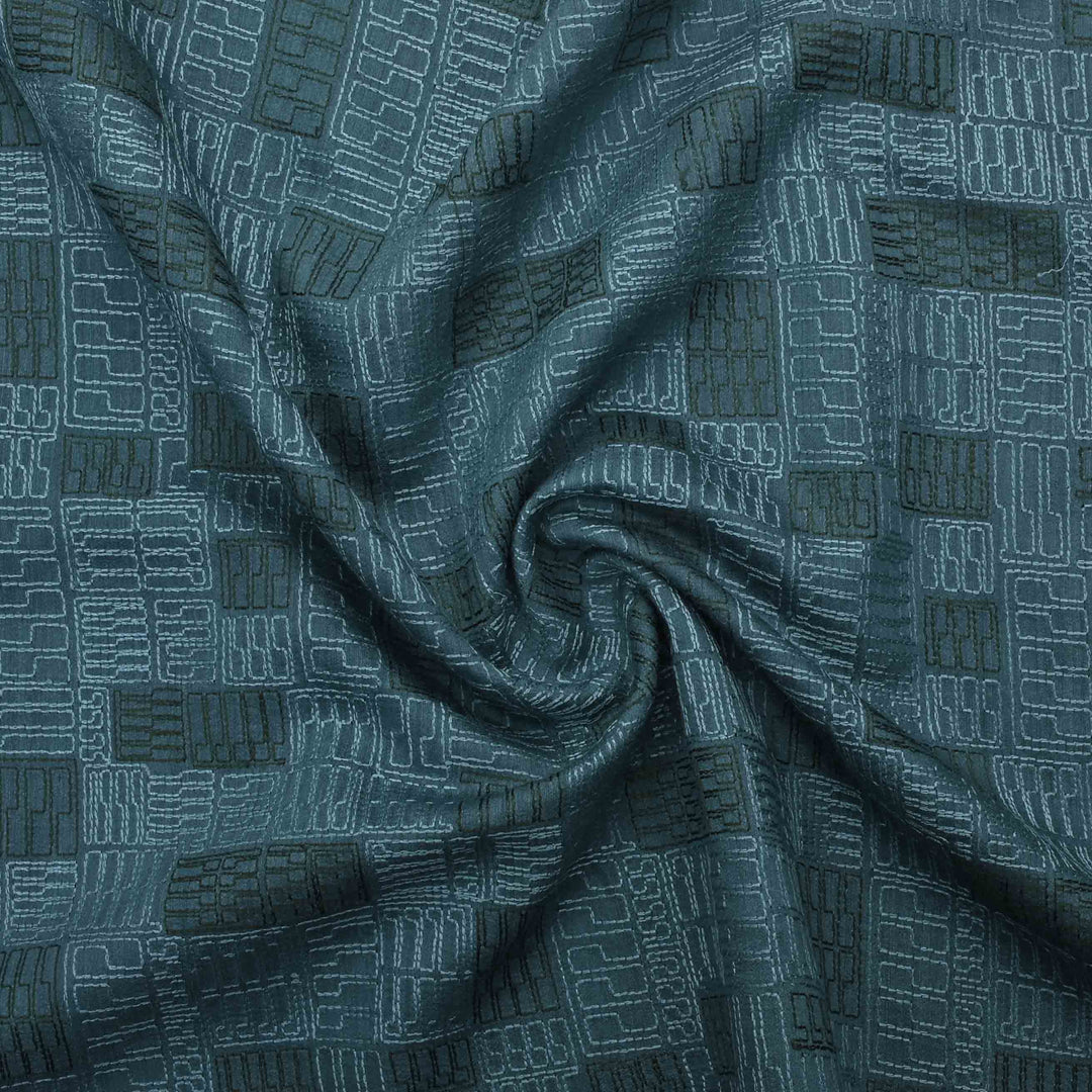 Blue-Green Moonga Embroidery Fabric