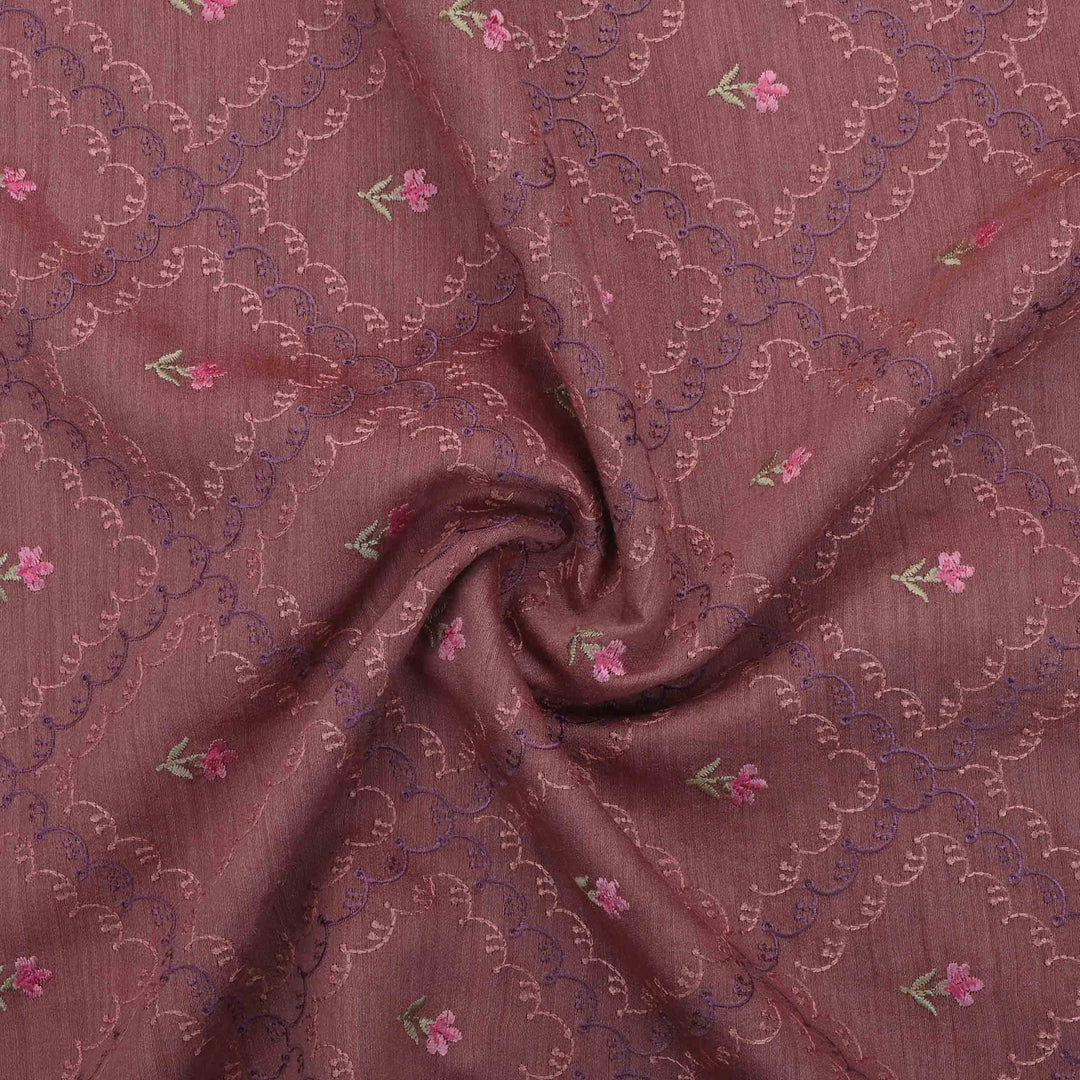 Rose Gold Moonga Embroidery Fabric