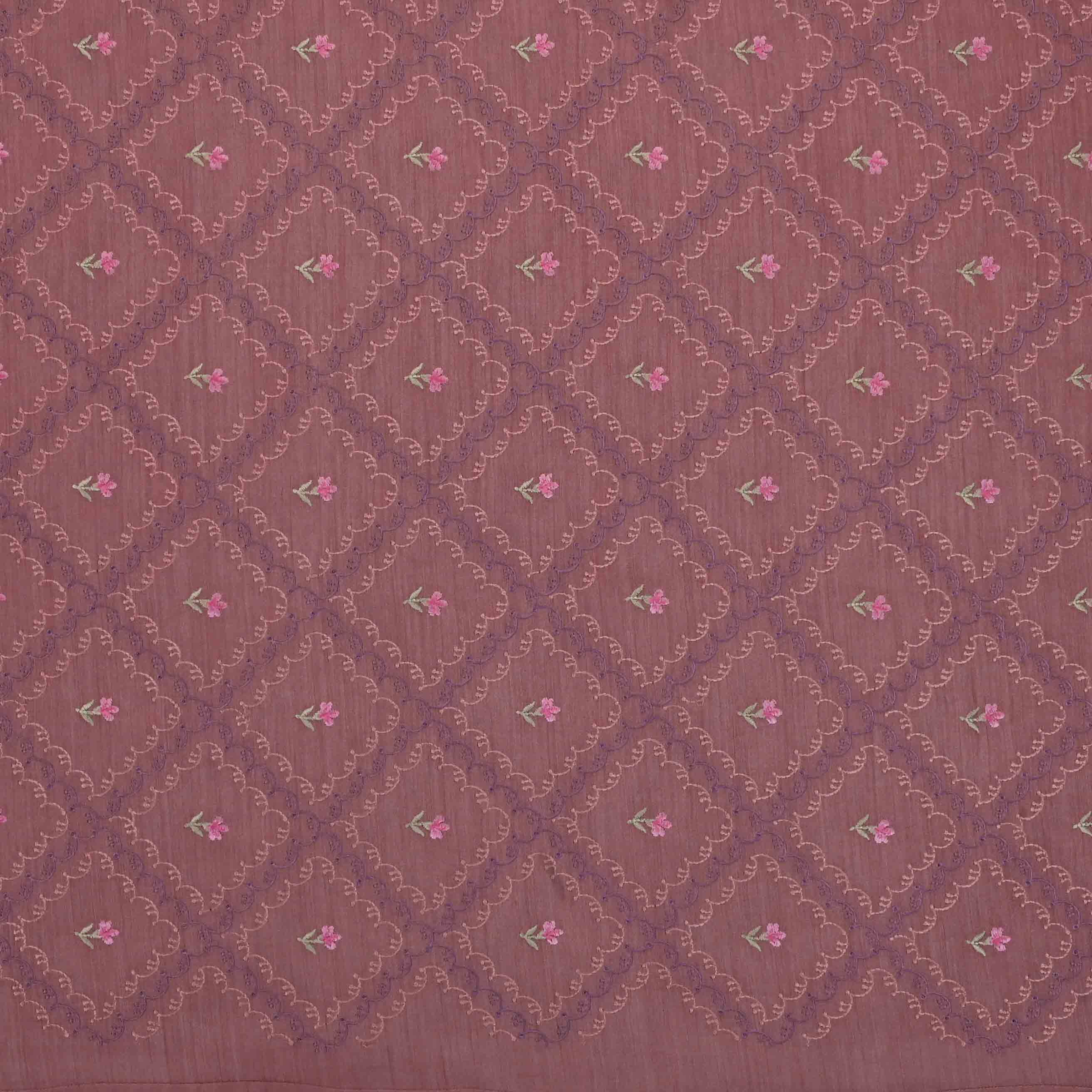 Rose Gold Moonga Embroidery Fabric