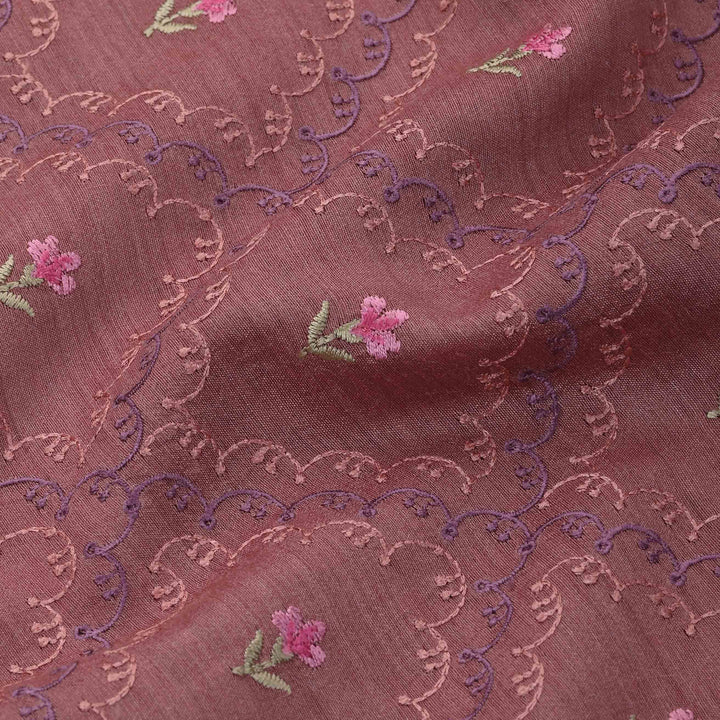 Rose Gold Moonga Embroidery Fabric