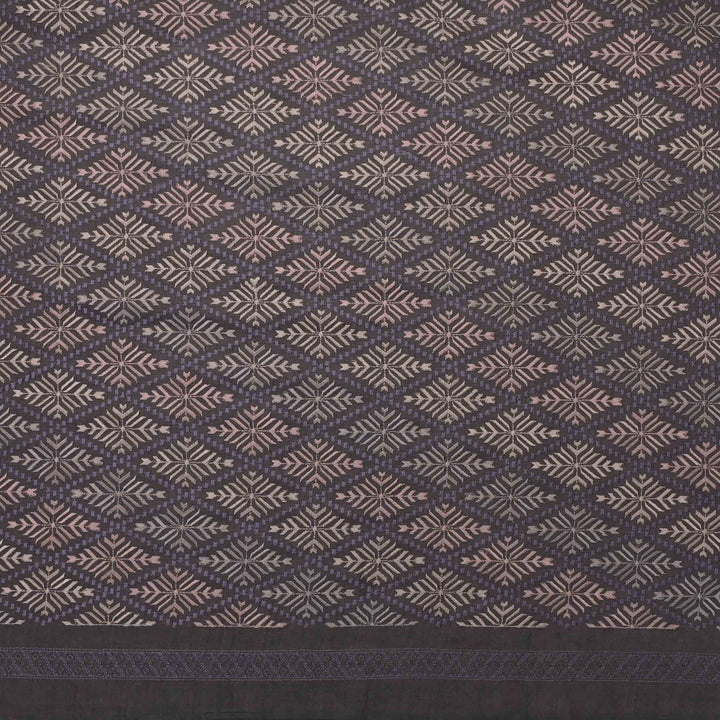 Carbon Grey Moonga Embroidery Fabric