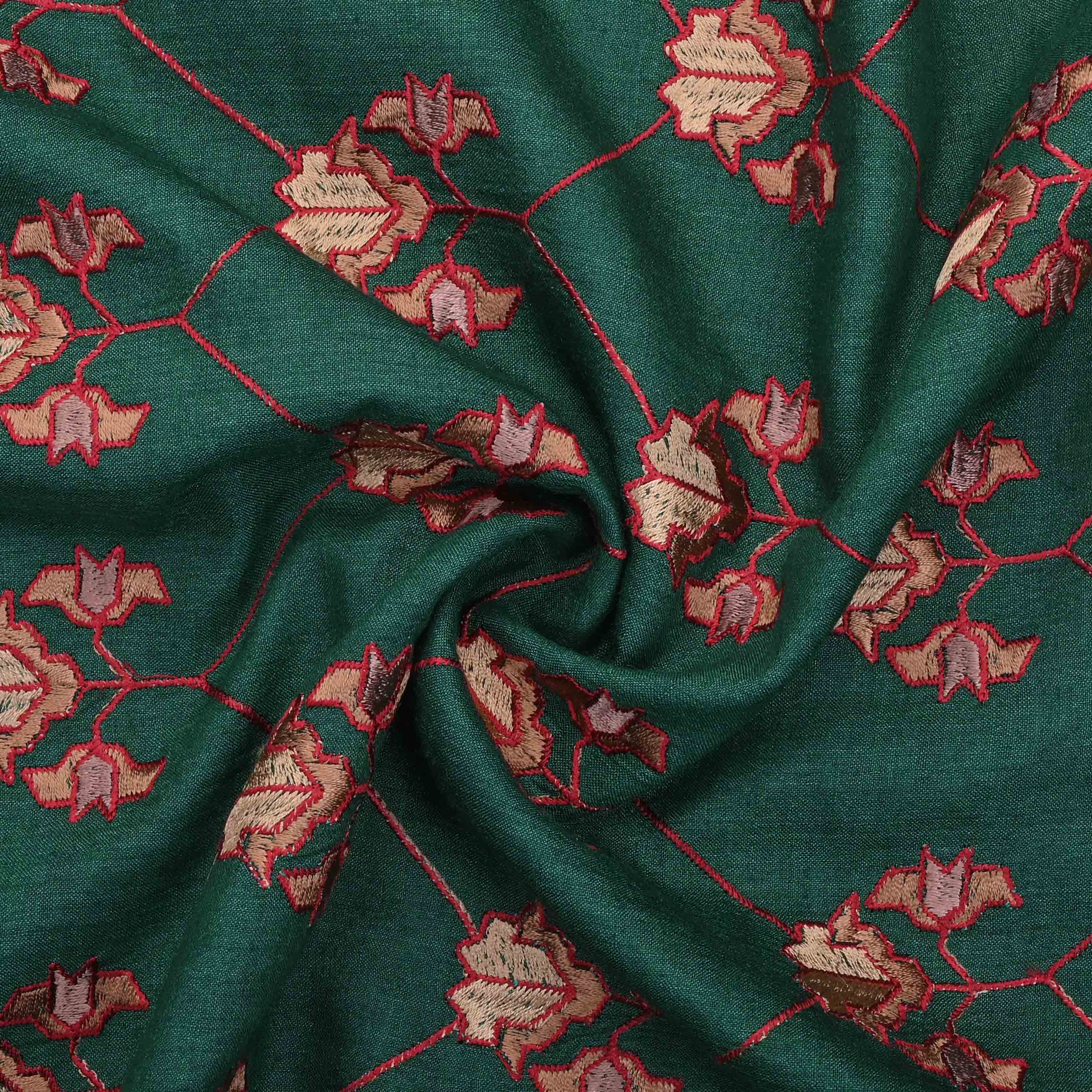 Castleton Green Moonga Embroidery Fabric