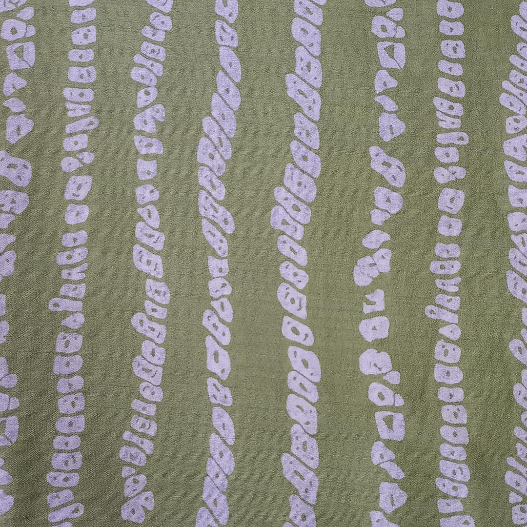 Pale Green Color Silk Fabric With Dots Pattern