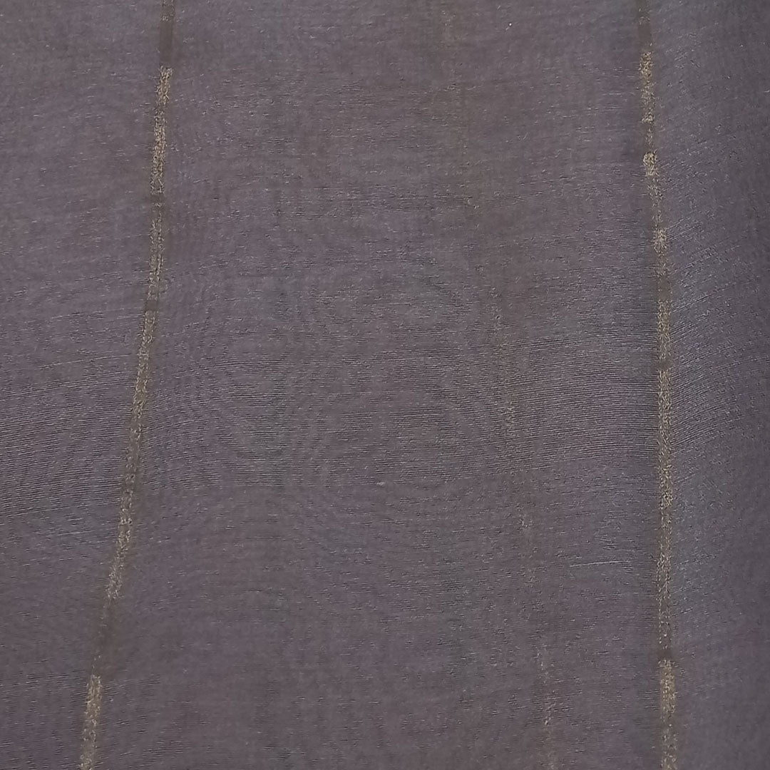 Lead Grey Color Silk Fabric With Stripes Pattern