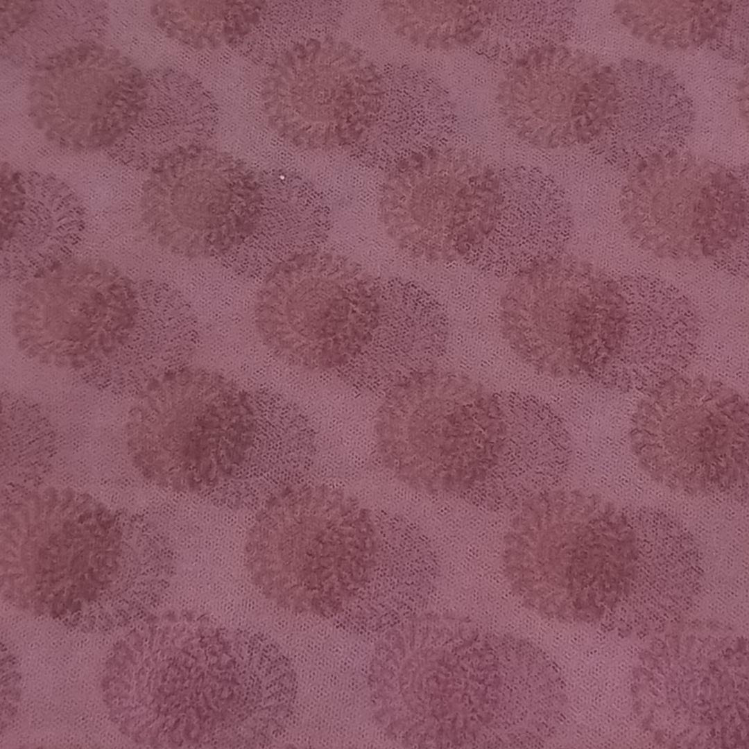 Flamingo Pink Color Silk Fabric With Floral Chakra Motifs