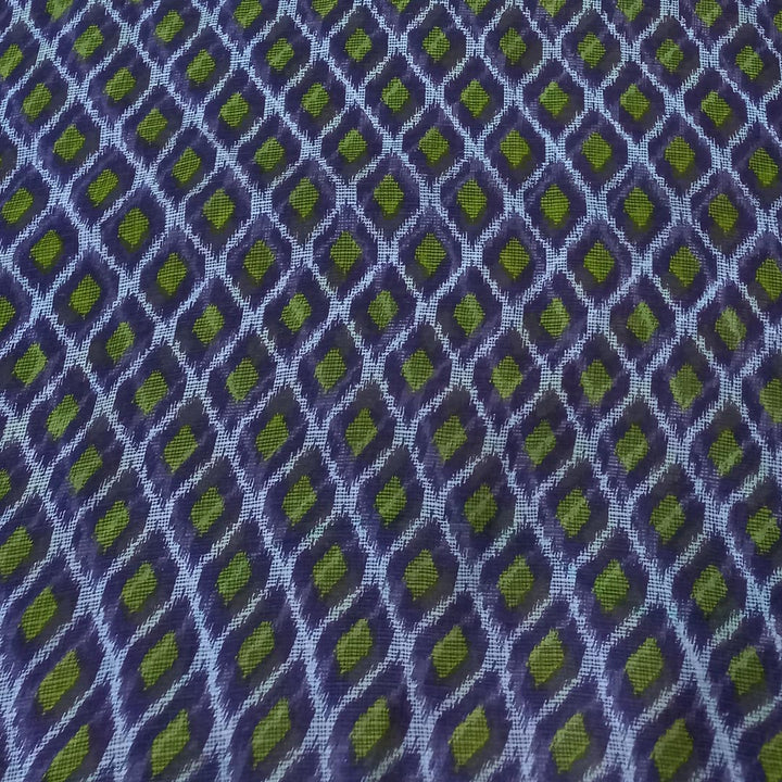 Dark Violet Color Silk Fabric With Diagonal Stripes Pattern