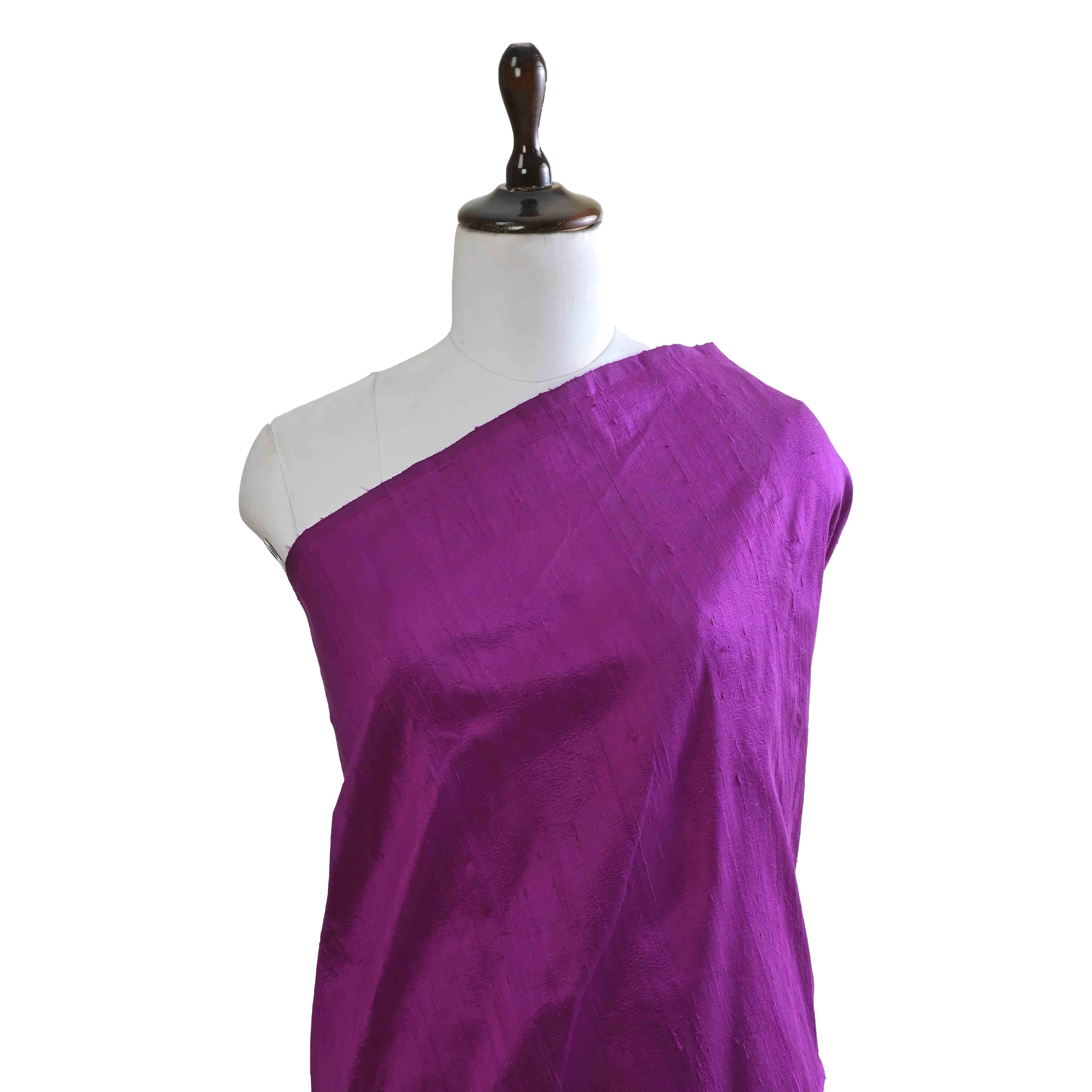 Dark Violet Raw Silk Fabric