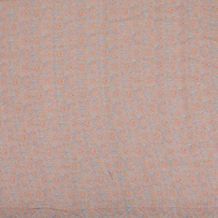 Abalone Grey Chanderi Embroidery Fabric