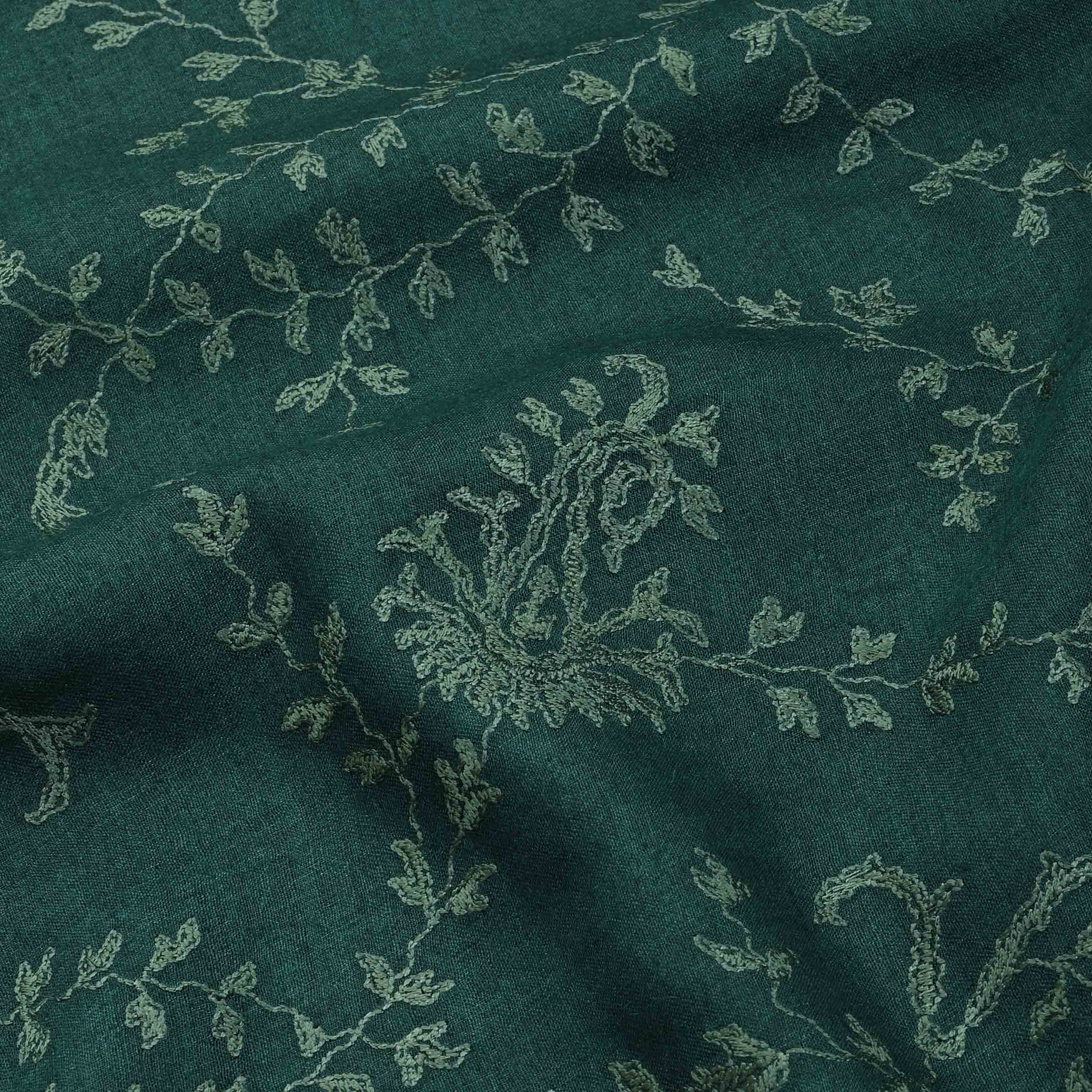 Deep Myrtle Green Moonga Embroidery Fabric