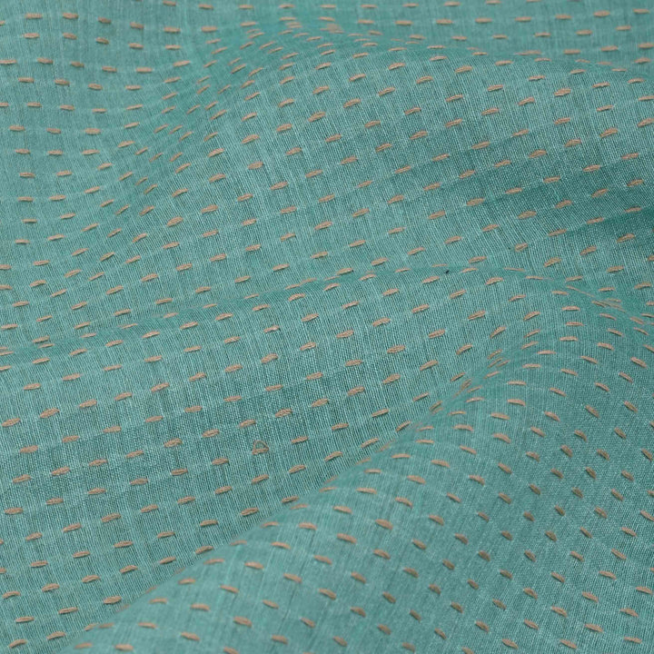 Tiffany Blue Moonga Embroidery Fabric