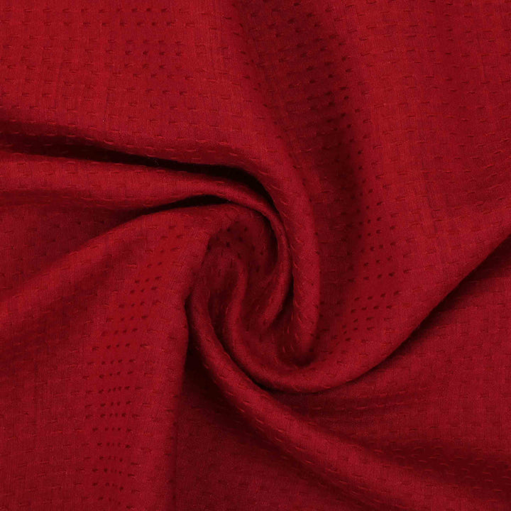 Cardinal Red Moonga Embroidery Fabric