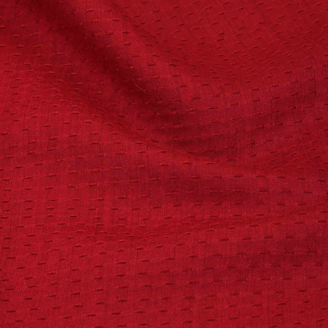 Cardinal Red Moonga Embroidery Fabric