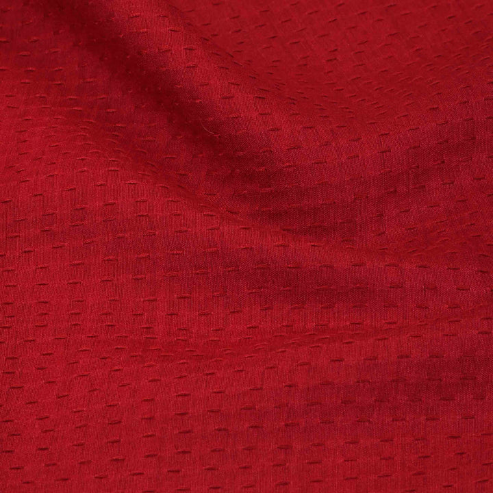 Cardinal Red Moonga Embroidery Fabric