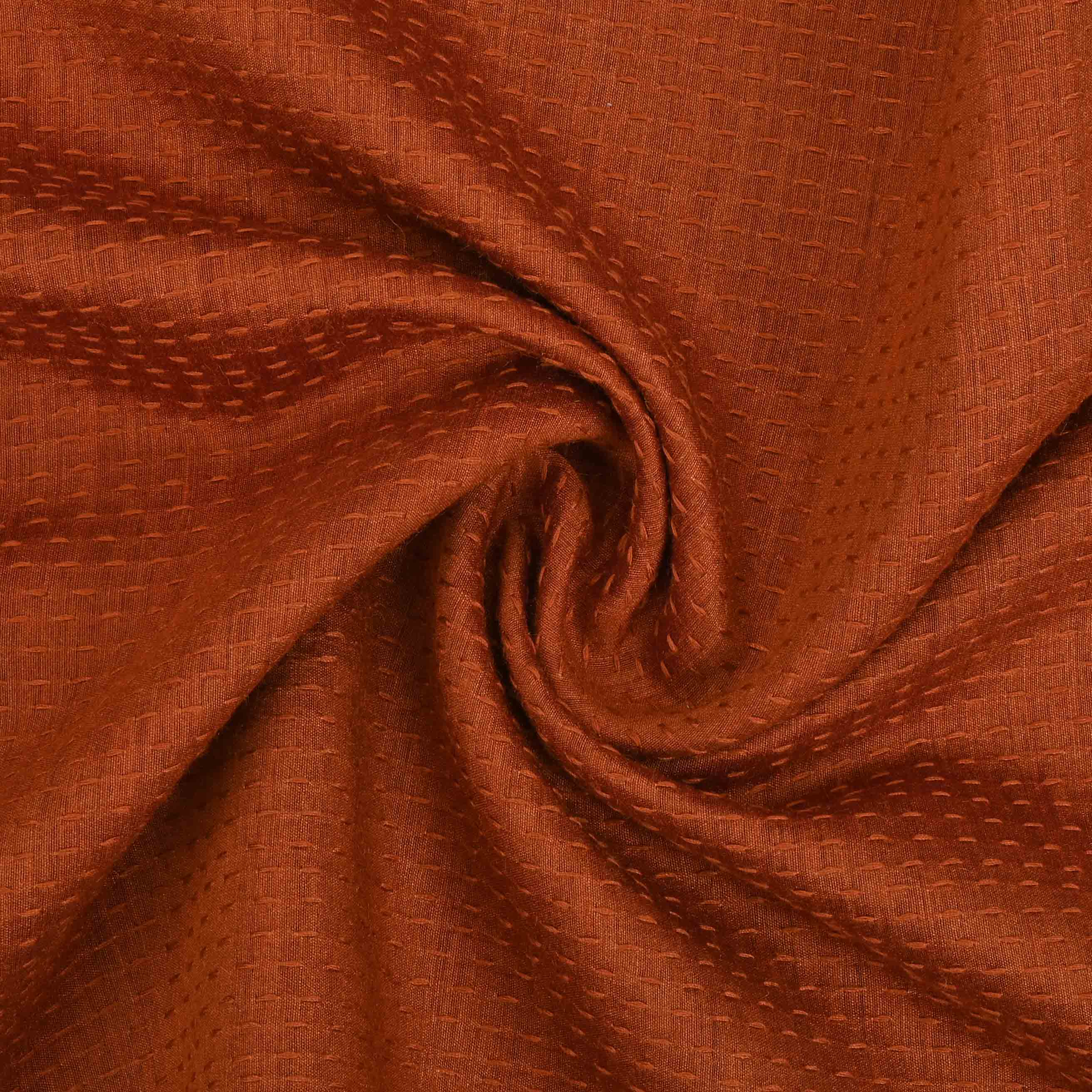 Tawny Orange Moonga Embroidery Fabric