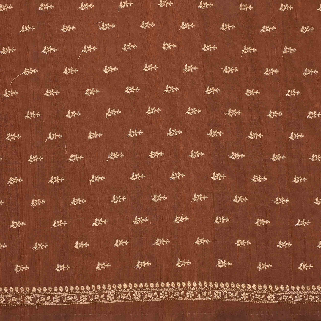 Rust Brown Dupion Embroidery Fabric
