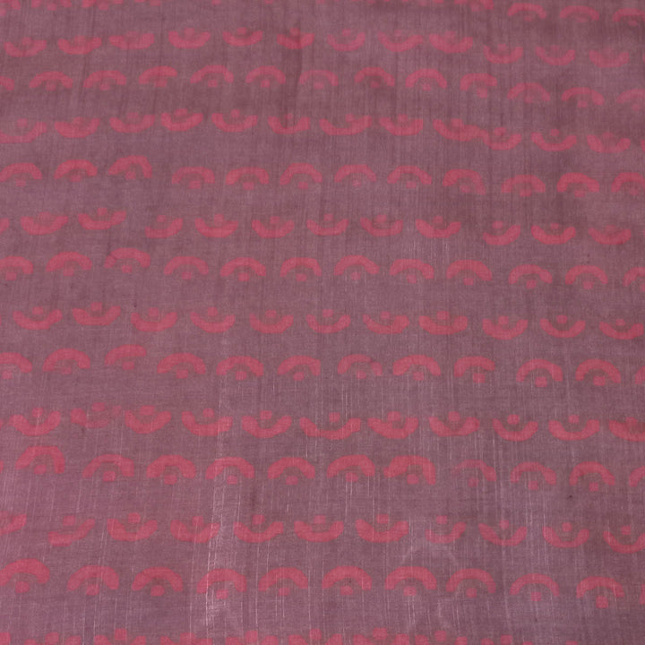 Earthy Mauve Color Silk Fabric With Chandrabindu Motifs