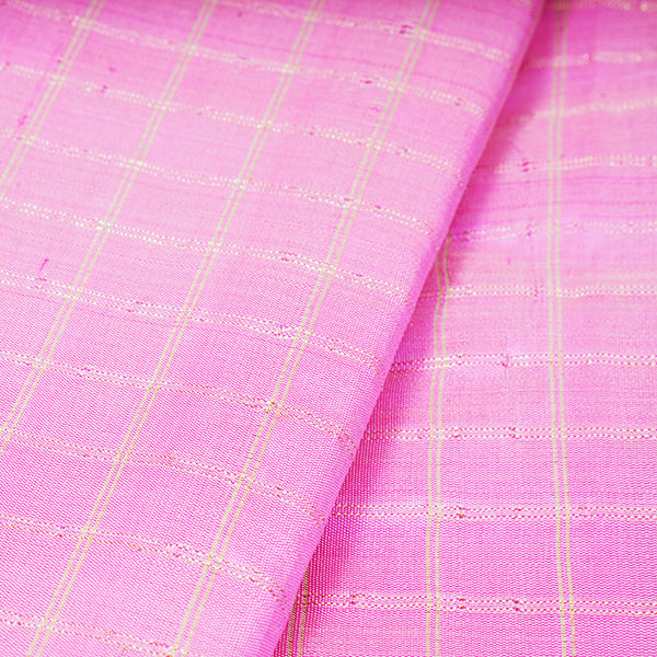 Lavender Rose Kanjivaram Silk Handloom Fabric With Paithani Border