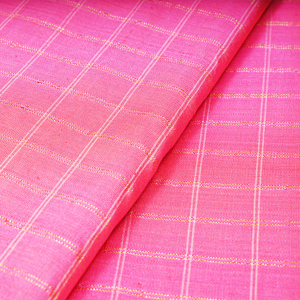 Antique Pink Kanjivaram Silk Handloom Fabric With Paithani Border