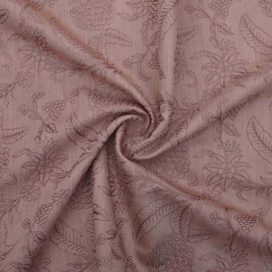 Old Rose Moonga Embroidery Fabric