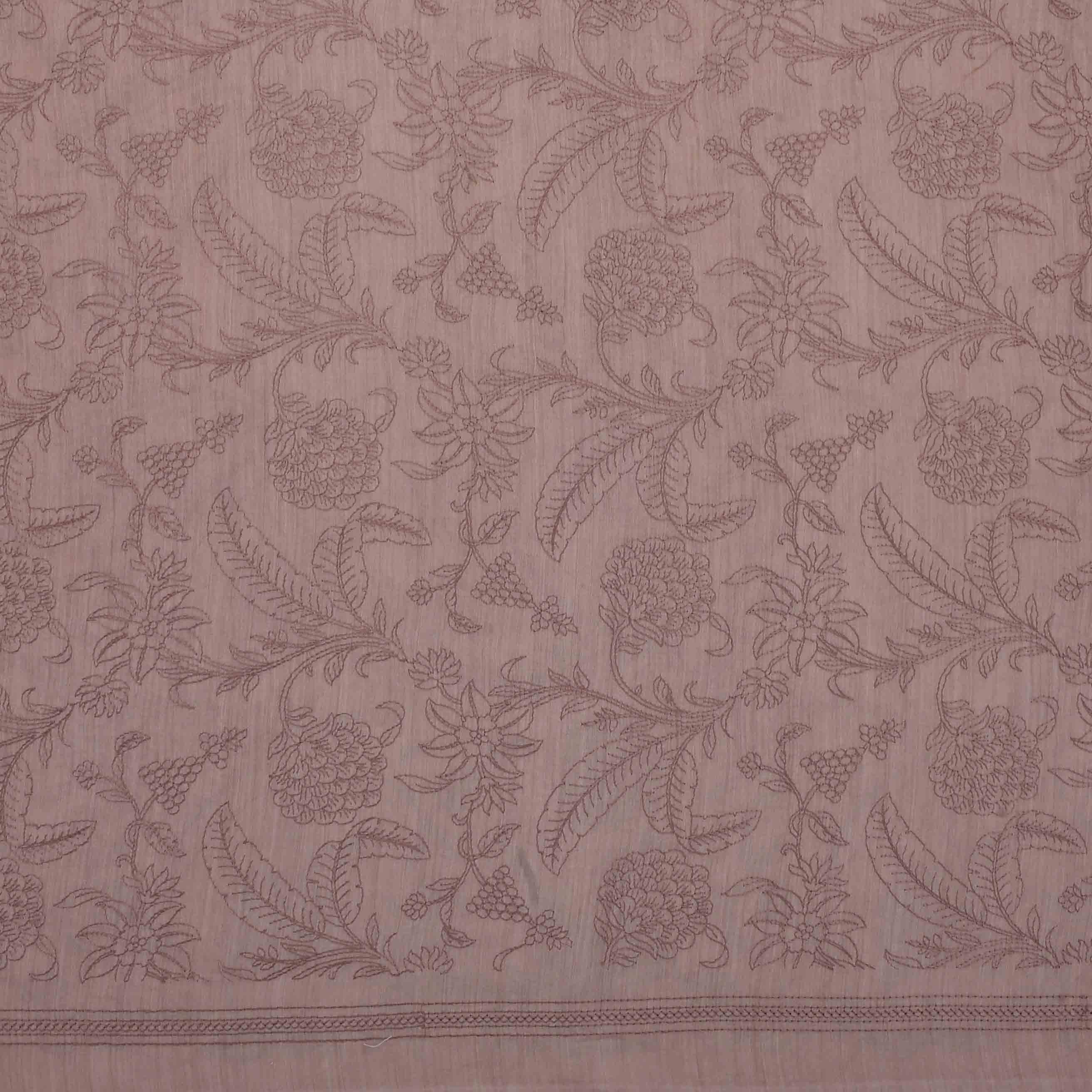 Old Rose Moonga Embroidery Fabric