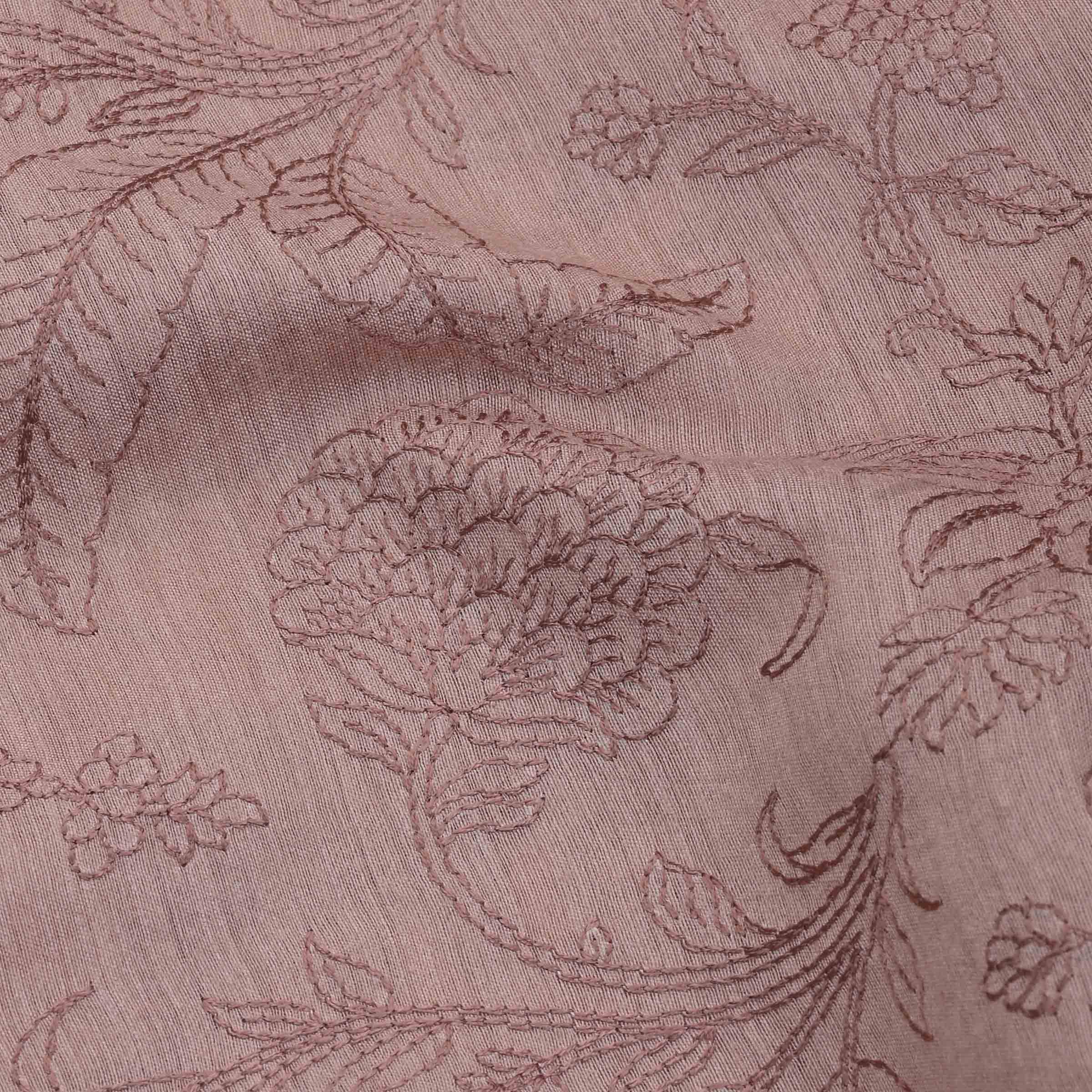 Old Rose Moonga Embroidery Fabric