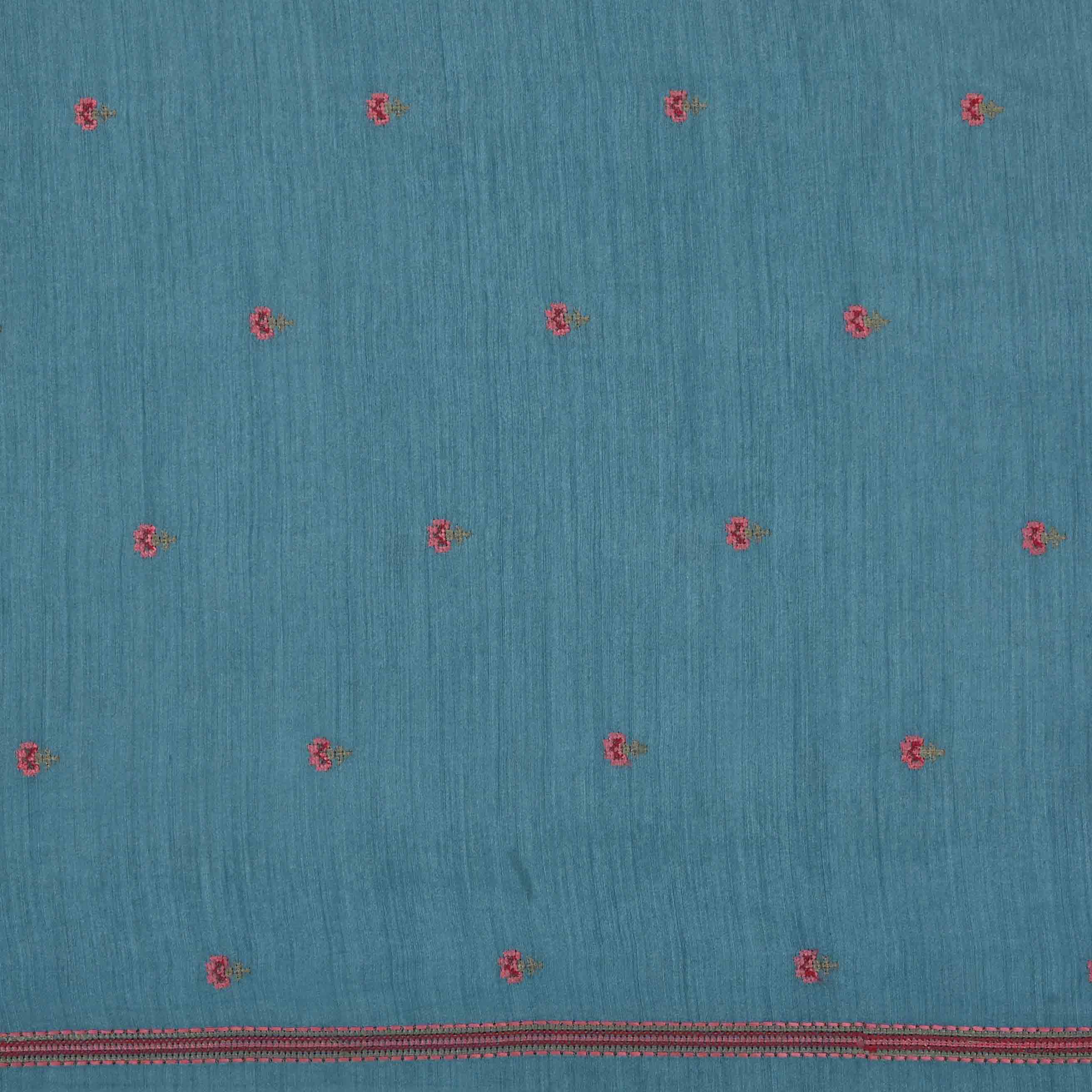 Blue Sapphire Moonga Embroidery Fabric