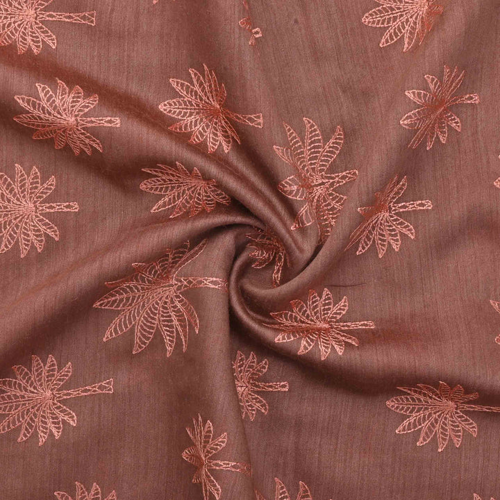 Copper Rose Moonga Embroidery Fabric