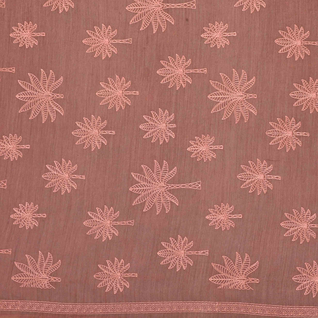 Copper Rose Moonga Embroidery Fabric