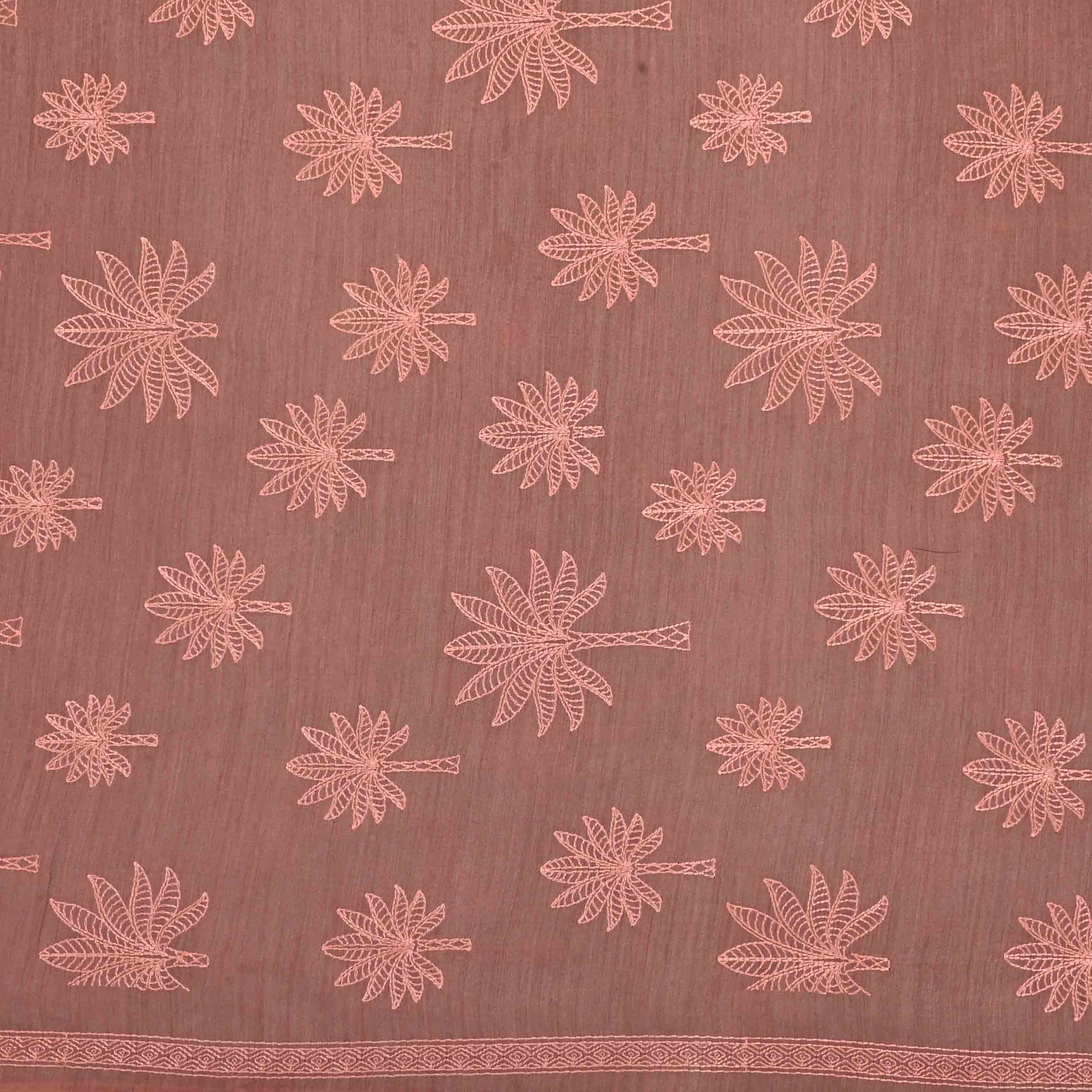 Copper Rose Moonga Embroidery Fabric