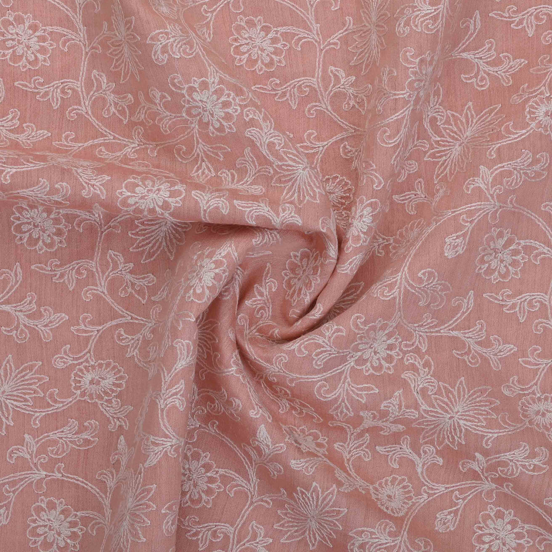 Spanish Pink Moonga Embroidery Fabric