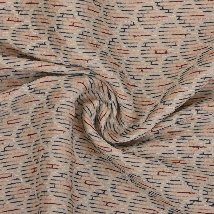 Almond Brown Moonga Embroidery Fabric