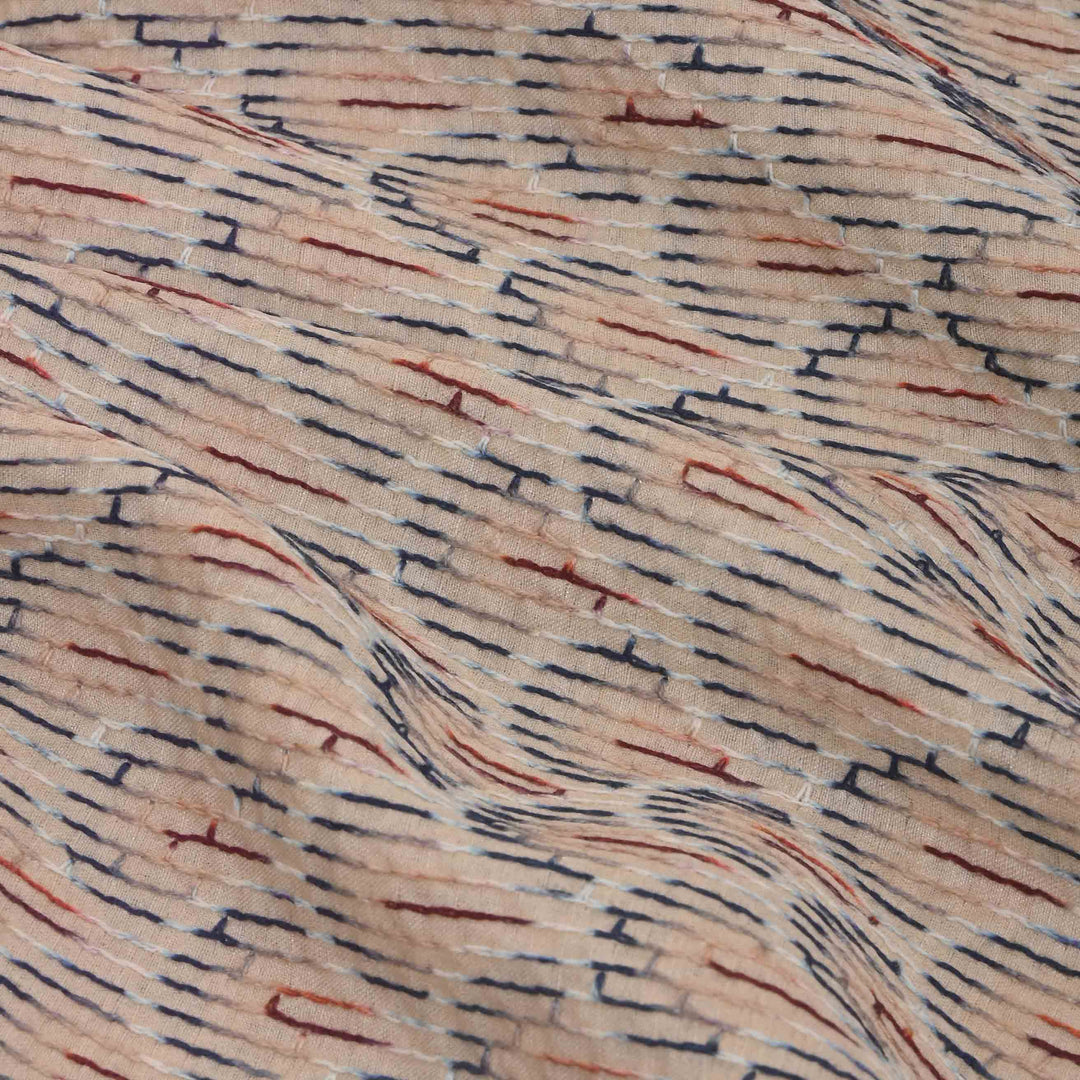 Almond Brown Moonga Embroidery Fabric