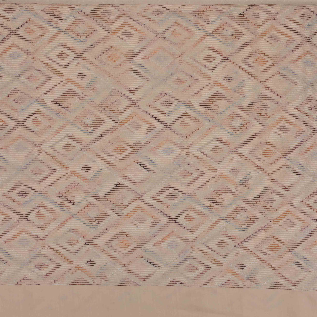 Bisque Brown Moonga Embroidery Fabric