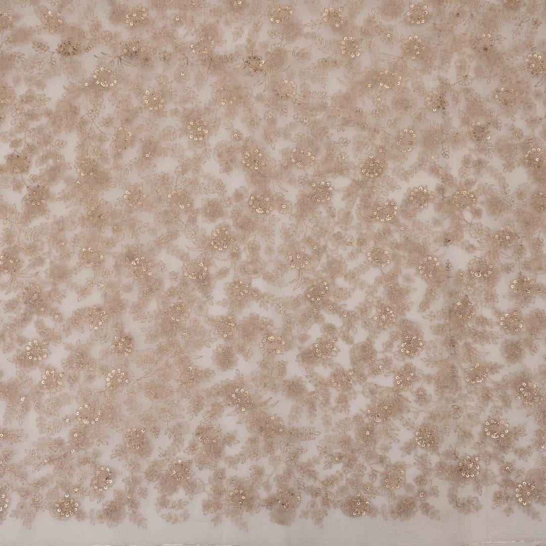 Light Vanilla Organza Embroidered Fabric