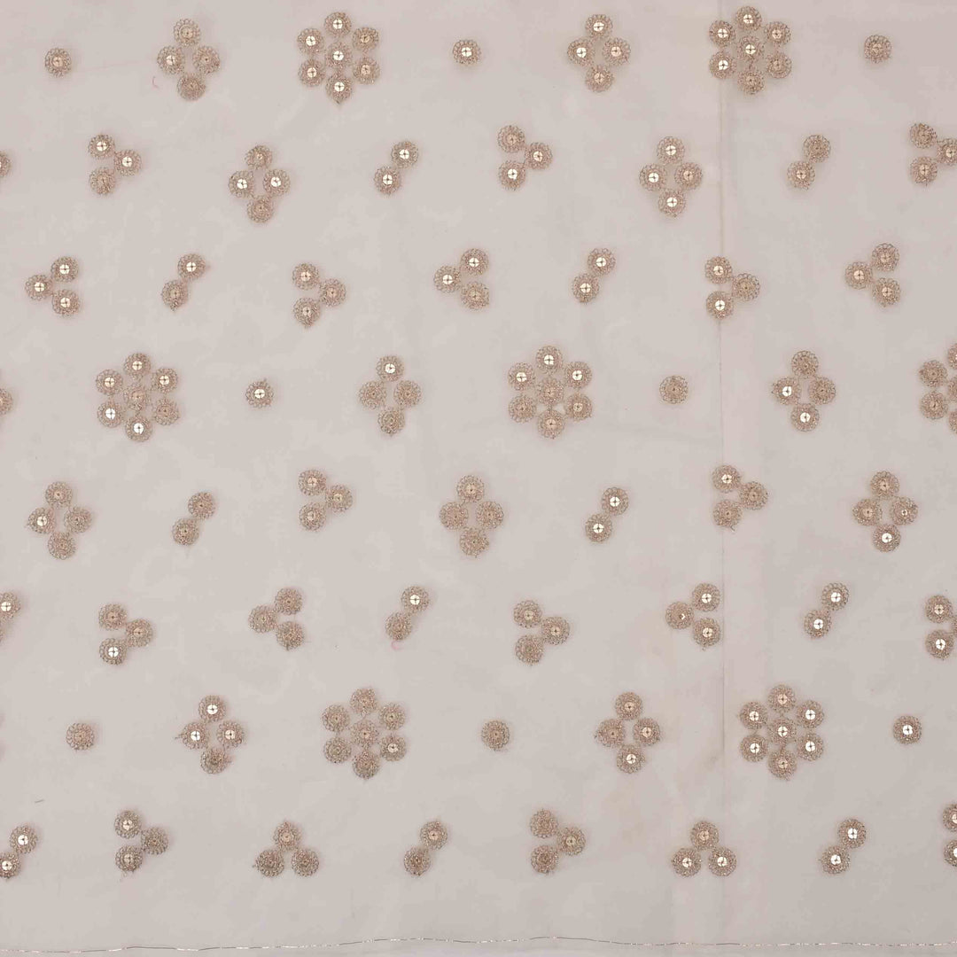 Off White Organza Embroidered Fabric