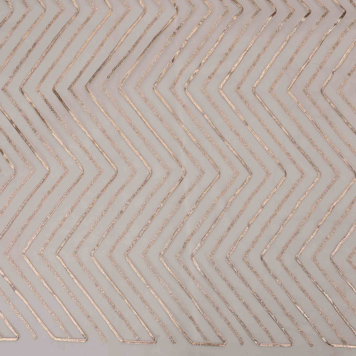 Seashell White Organza Embroidered Fabric