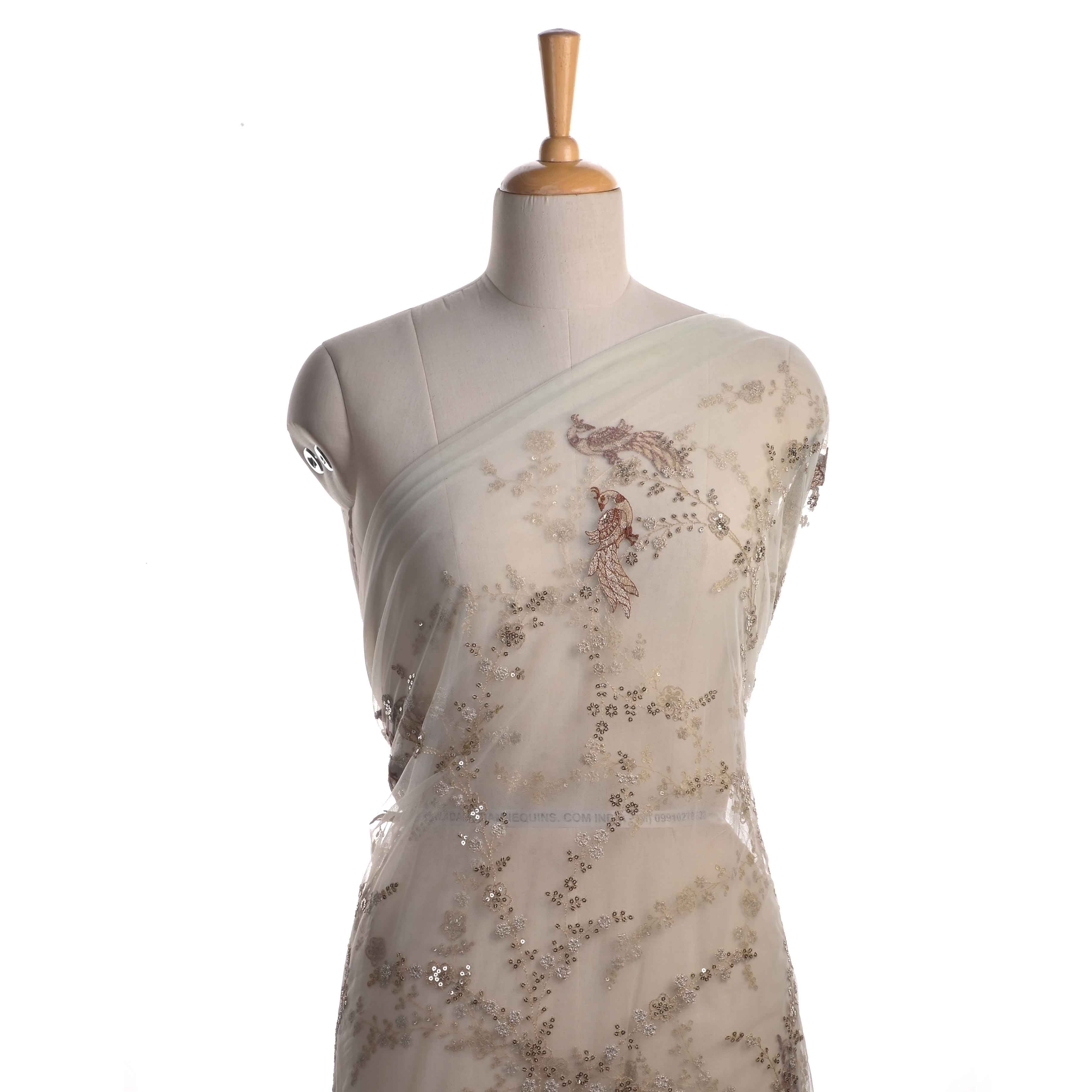 Off-White Premium Net fabric With Embroidery Off-White Premium Net fabric With Embroidery