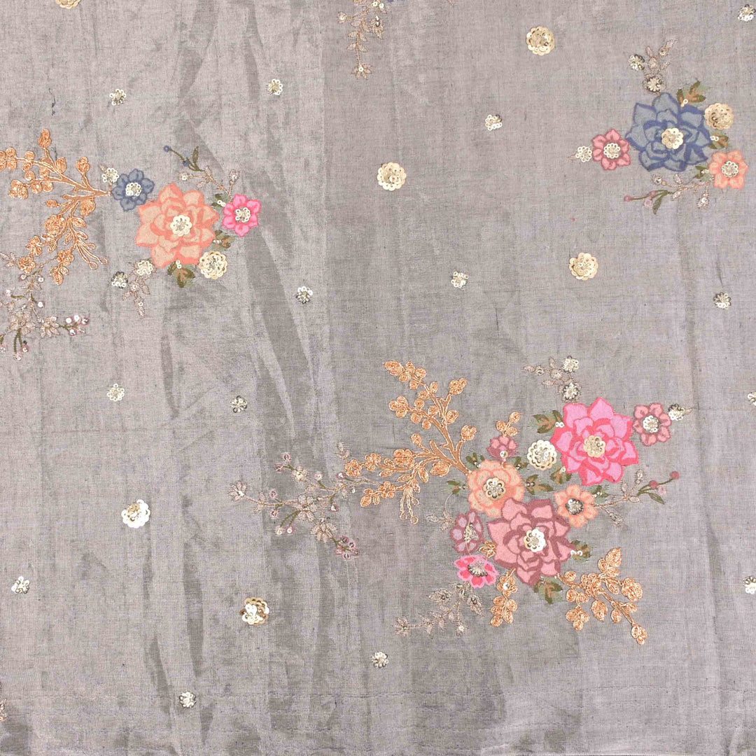 Grey Tissue Embroidery Fabric