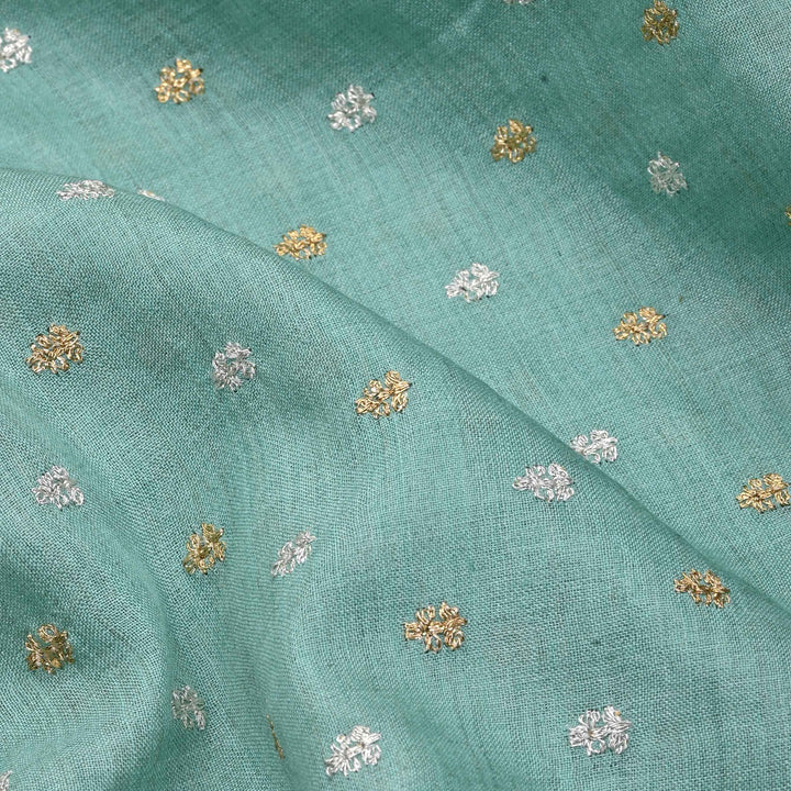 Pastels Embroidery Tussar Fabric