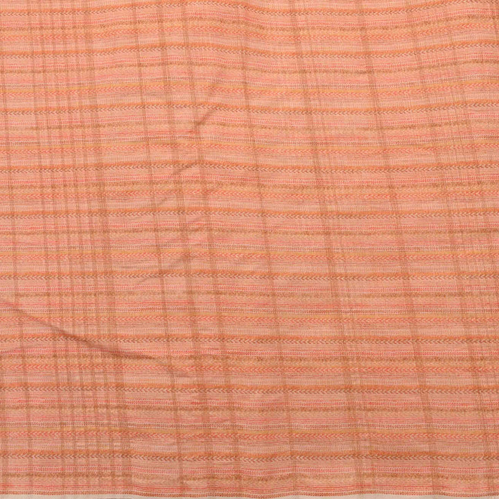 Orange Peach Geometrical Printed Silk Fabric