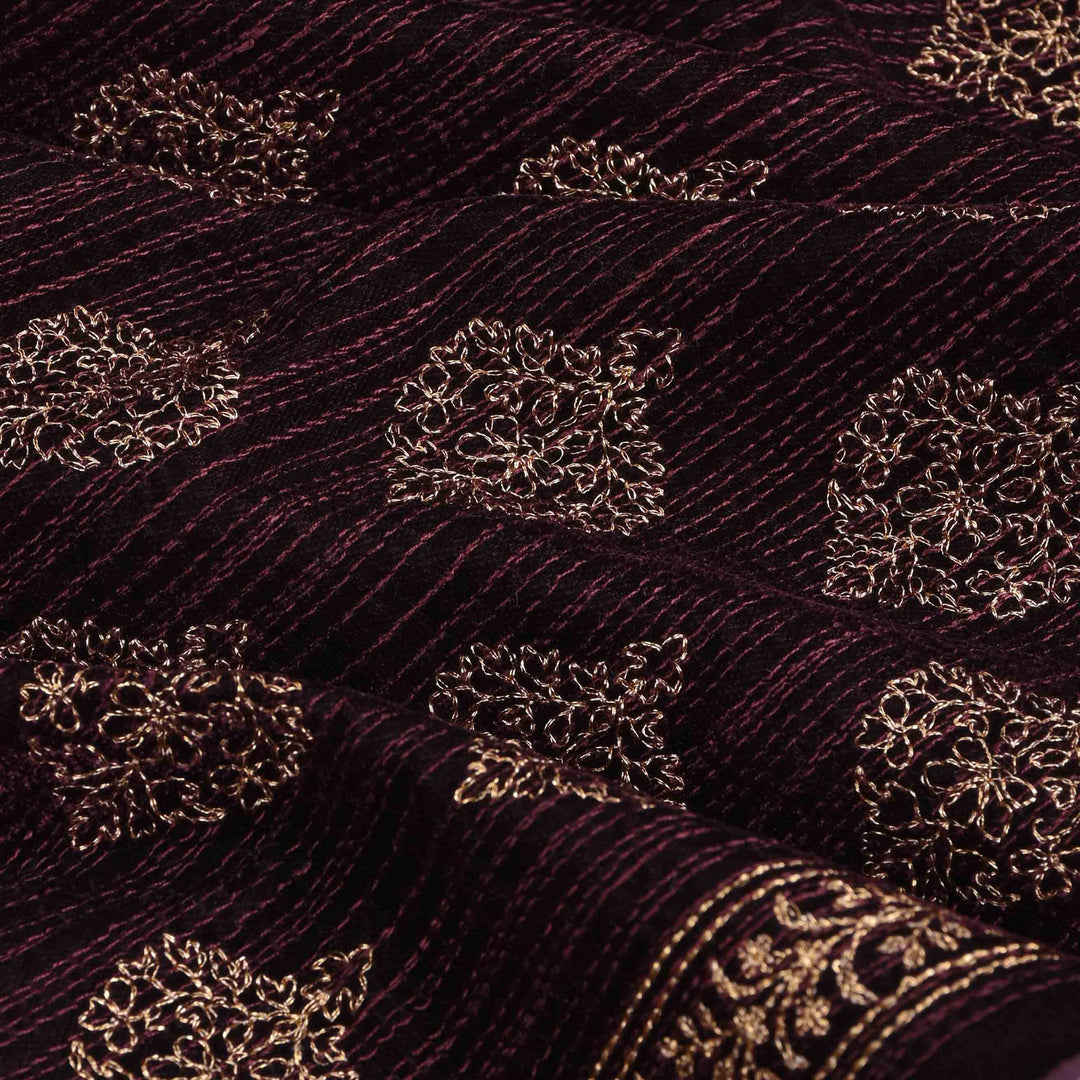 Luxurious Red Embroidery Velvet Fabric