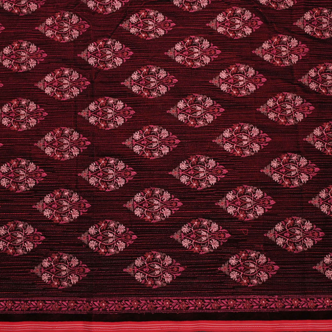Red Embroidery Velvet Fabric