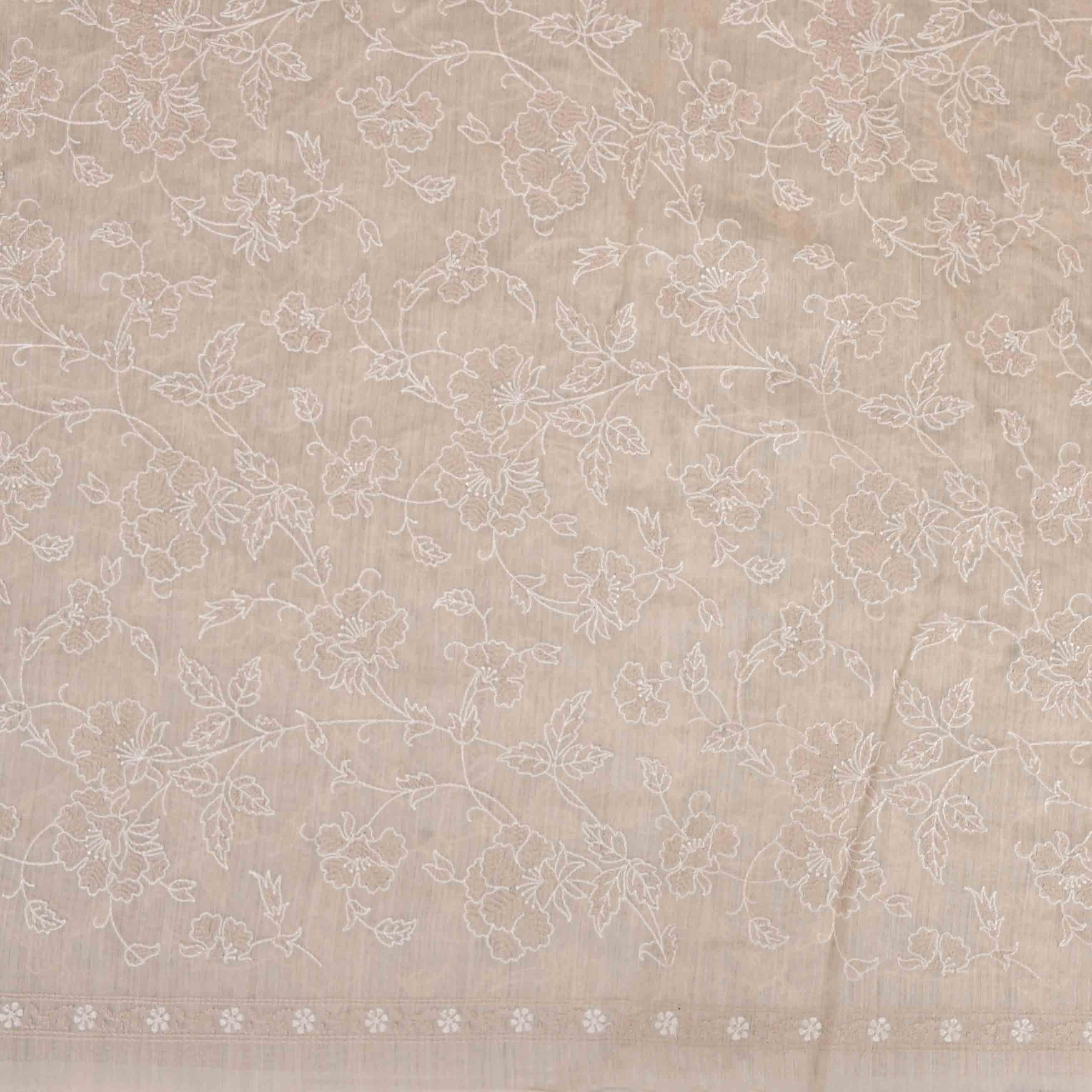 Exquisite Creamhalf White Tussar Fabric