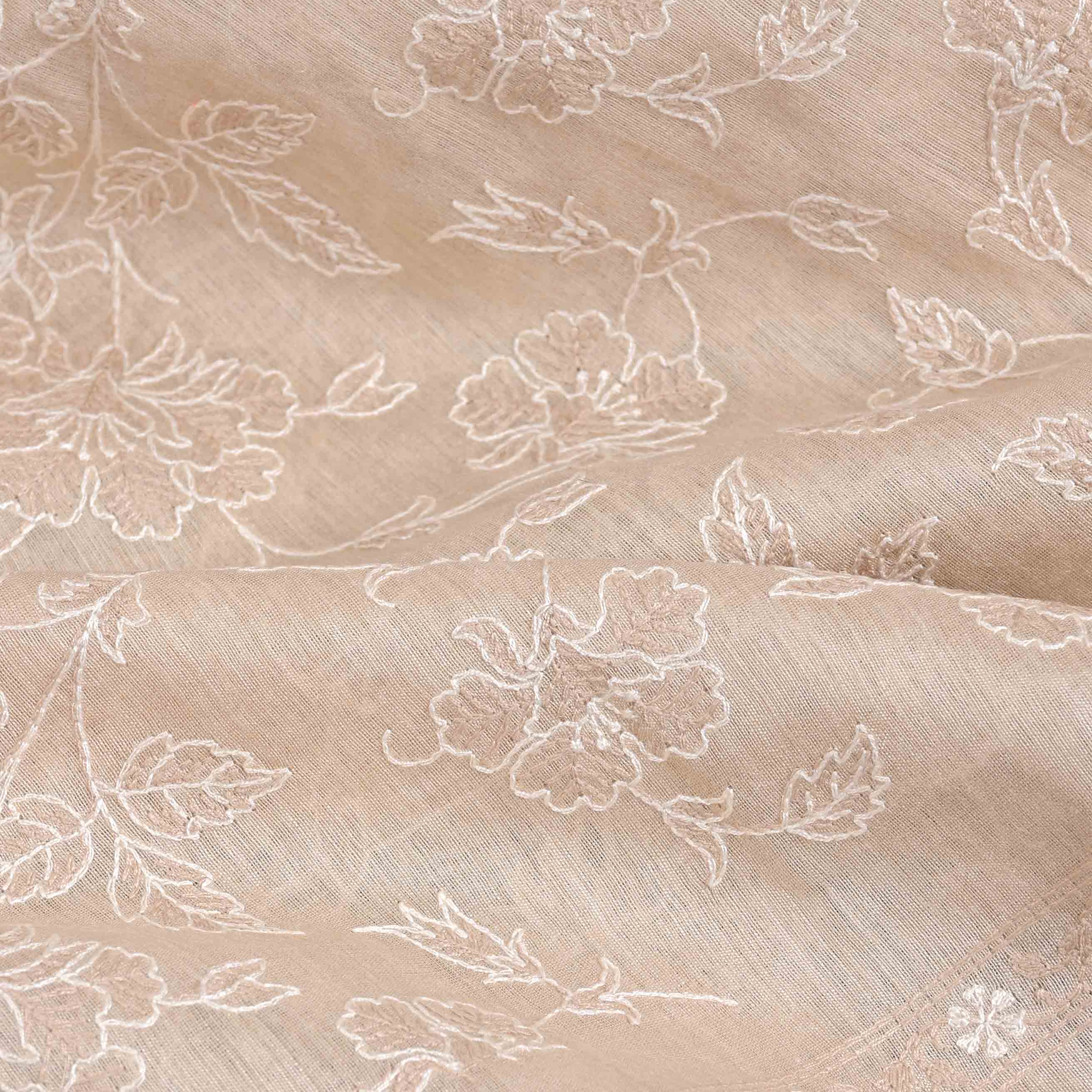 Exquisite Creamhalf White Tussar Fabric