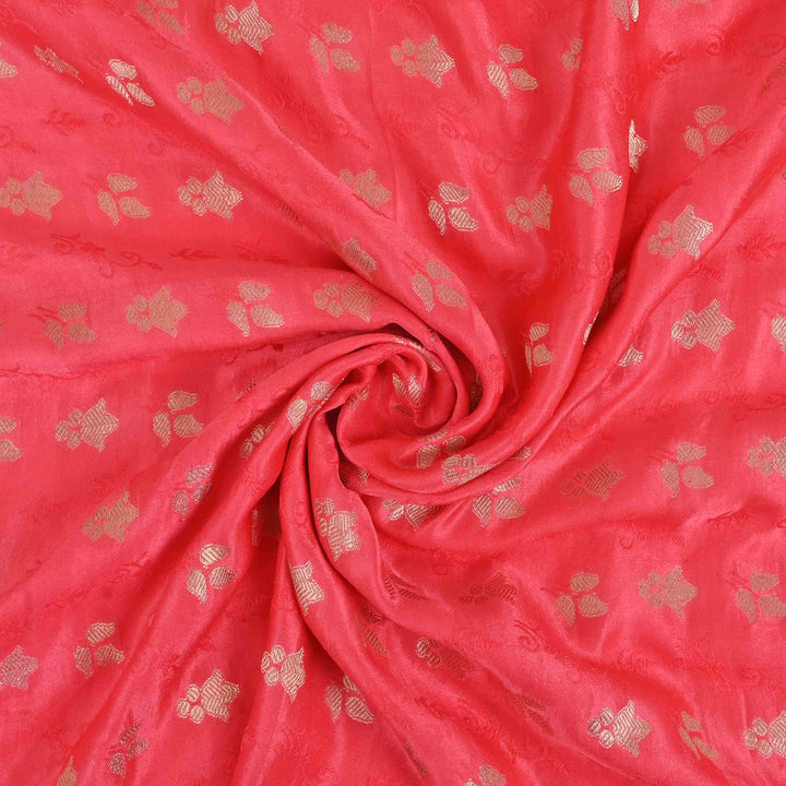 Gorgeous Orangepeach Banarasi Fabric