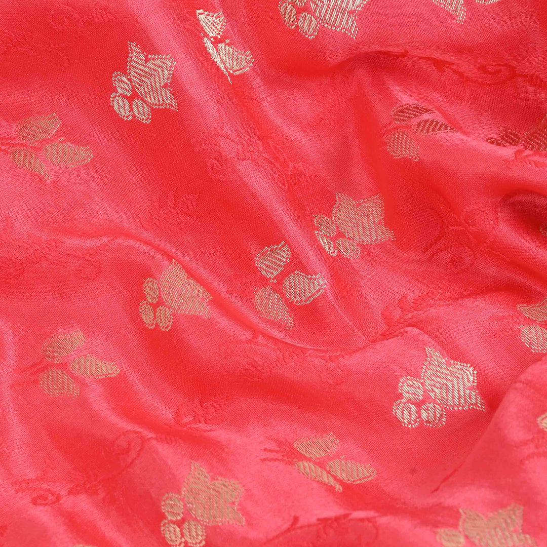Gorgeous Orangepeach Banarasi Fabric