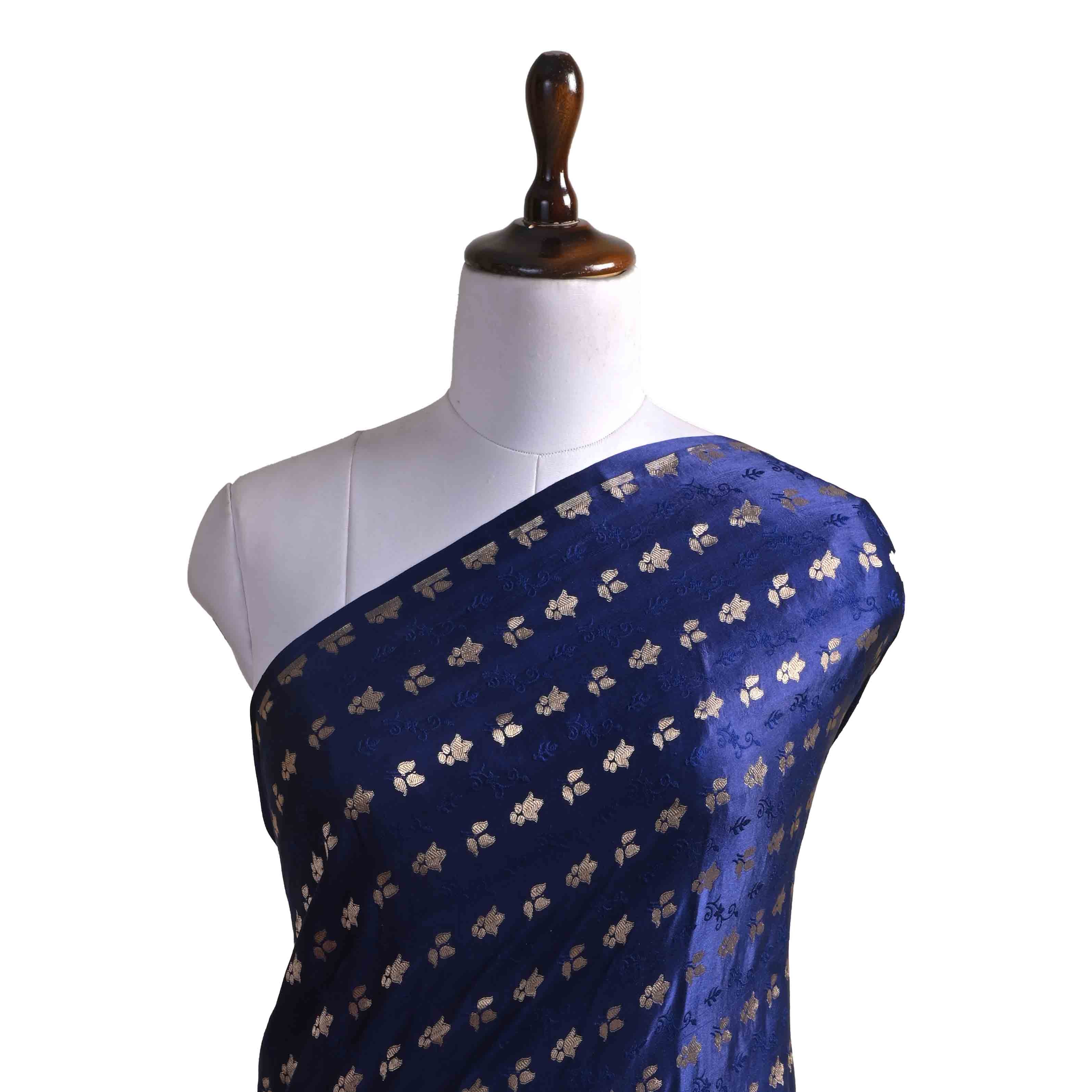 Stunning Blue Banarasi Fabric