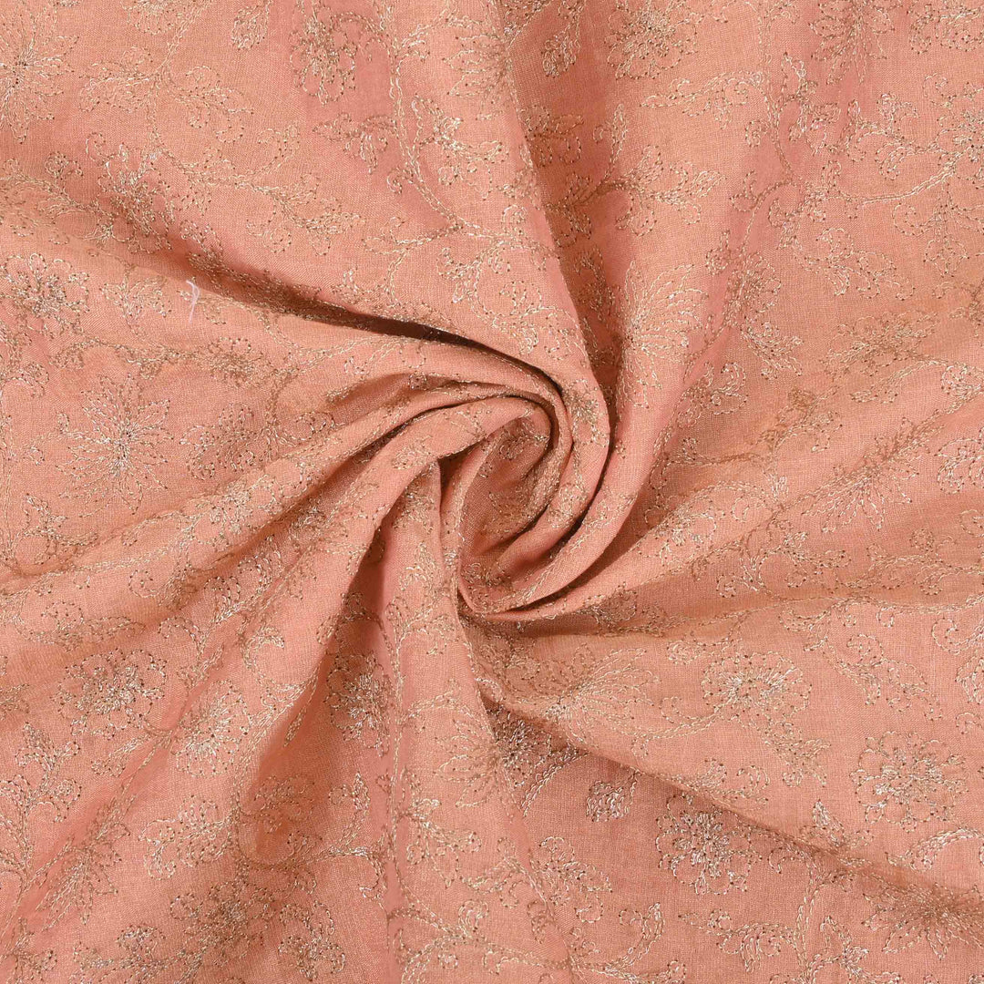 Pastels Zari Embroidery Tissue Fabric